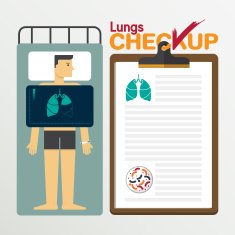 Lungs Infographics in flat design N2