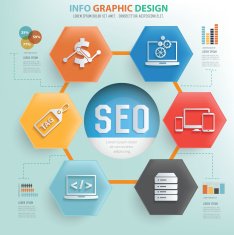 SEO info graphic design vector N2