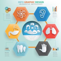 Healthy care and medical info graphic design vector N4