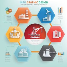 Factory and industry info graphic design vector N2