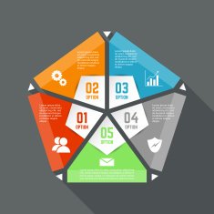 Infographics design template Business concept with 5 options N3