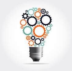 Business infographic with light bulb N2