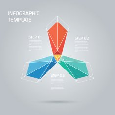 Abstract infographics template with large colorful floral symbol in centre N2