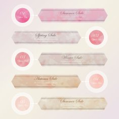 Light pink number circle banner