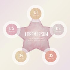 Light pink number star banner infographic