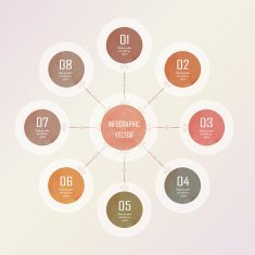 Light pink number arrow banner infographic