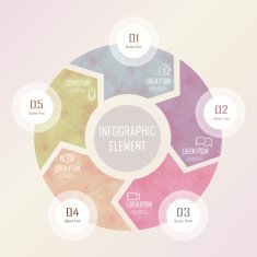 Light pink number arrow banner infographic N2