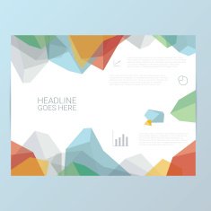Report or brochure template Abstract polygonal shapes background Infographics icons N2