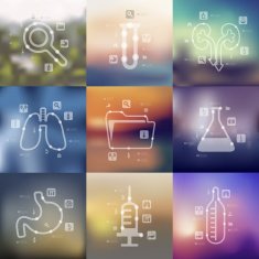 medicine timeline infographics with blurred background N2