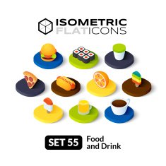Isometric flat icons set 55 N2
