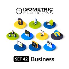 Isometric flat icons set 42 N2