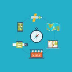 Vector illustration concept of holding smart-phone with mobile navigation N2