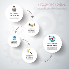 Circle infographics with icons set N2