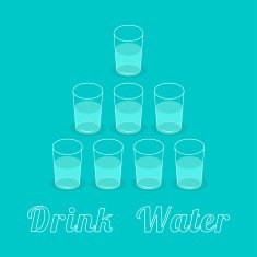 Drink eight glasses of water Pyramid Healthy lifestyle Flat design