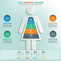 Woman info graphic design clean vector N2