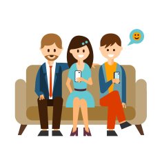 Young People Communicating in Social Media Vector Illustration N2
