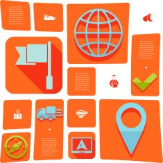 navigation flat infographic N3