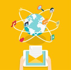 Marceting concept of running email campaign advertising N2