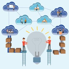 Cloud computing concept e-business Successful teamwork for the b N2