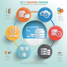 Database server concept info graphic design clean vector N2