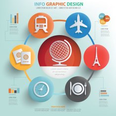 Travel concept info graphic design clean vector