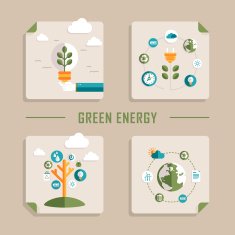 flat design vector icons for green energy N2