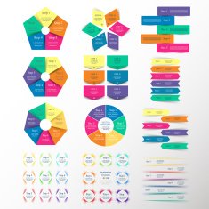 Collection of infographic templates for business N9