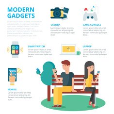 Modern gadgets infographic vector illustration N2