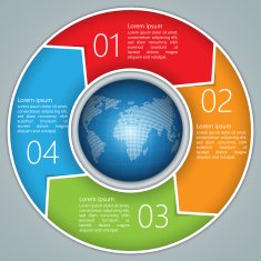 Colorful Circle Arrows Infographic Elements 4 Options N2