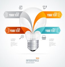 Modern glossy infographics options arrow banner