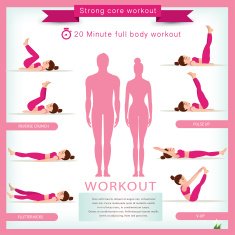 Sport and fitness infographics Home workout Vector