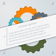 Abstract gray background with the gears Template N2