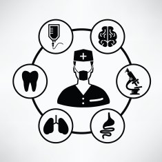 Medical info graphic design clean vector N3