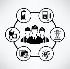 Team Electricity info graphic design clean vector