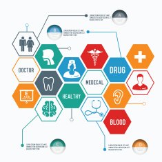 Healthy info graphic design on white background vector