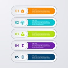 Vector illustration infographic five options N5