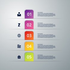 Vector illustration infographic five options N7