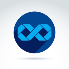 Vector blue ribbon shaped in an infinity symbol illustration N2