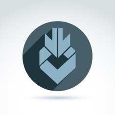 Geometric abstract symbol with arrow vector design element N2