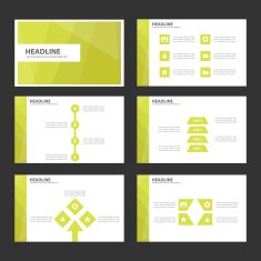 Green Infographic elements presentation template flat design set