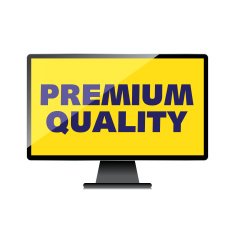 Premium Quality words display on High-quality computer display