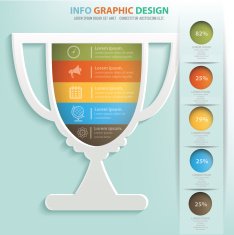 Trophy info graphic design clean vector N4