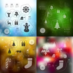 Christmas infographic with unfocused background N11