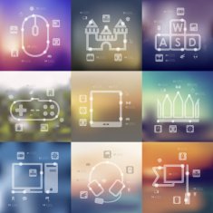 gaming timeline infographics with blurred background N2