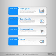 Vector tabs as design elements for business layouts N30