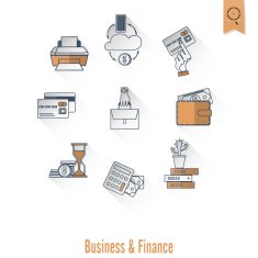 business and finance icon set N164