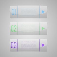 Set of shiny banners with glossy surface for infographics