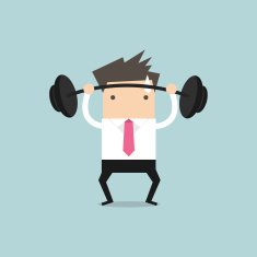 Businessman lifting a heavy weight