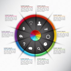 Colorful Circle with 10 Options