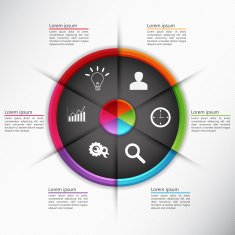 Colorful Circle with 6 Options